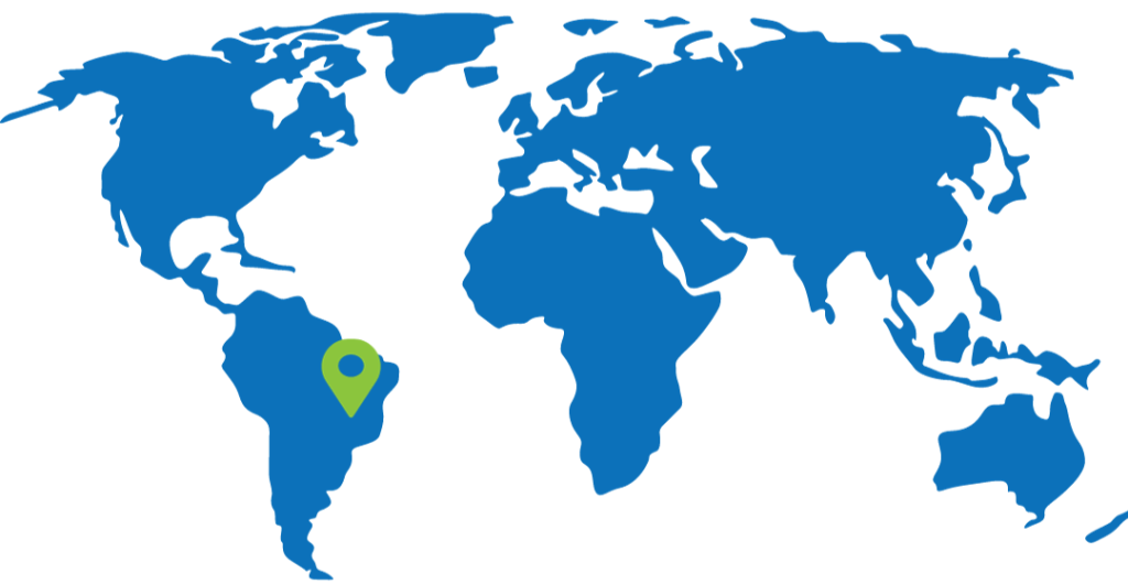 brazil on world map with tag