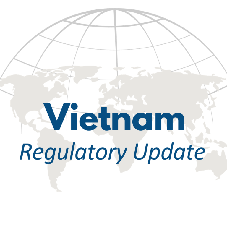 vietnam regulatory update graphic over world picture