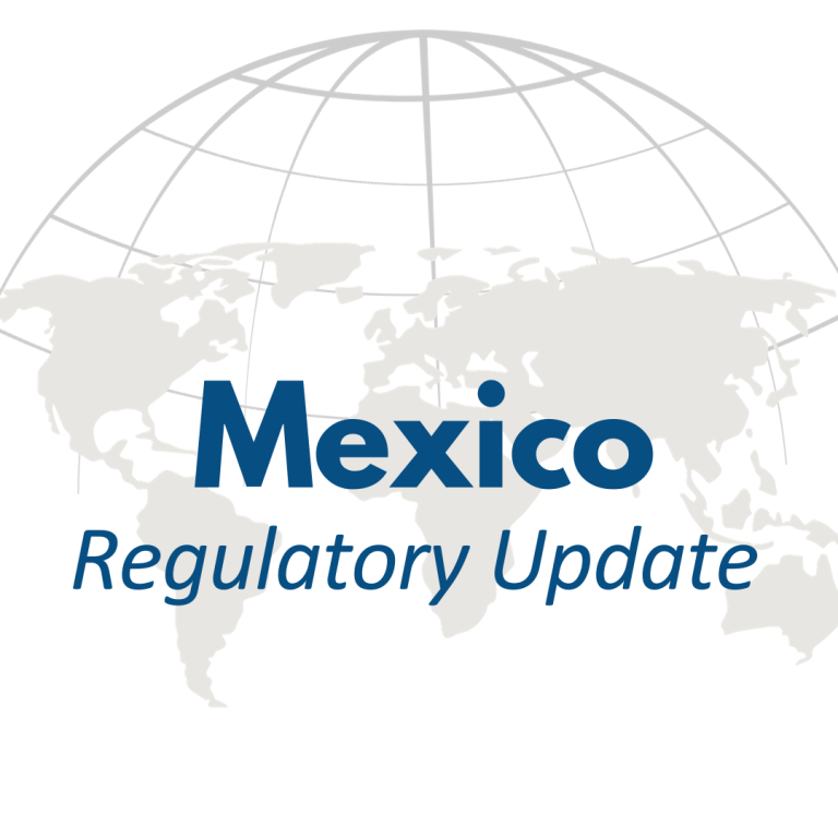 mexico regulatory update graphic over world picture