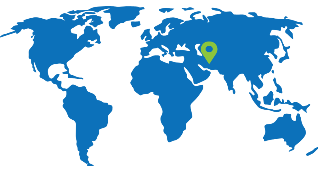 iran on world map (middle east)