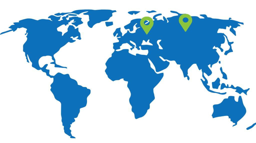 Belarus and russia on world map